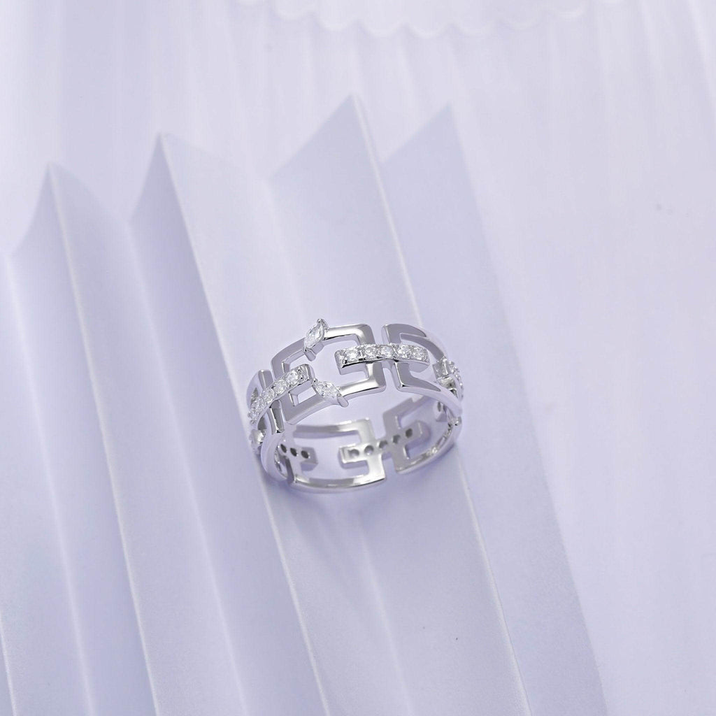 Cubic Zirconia Diamond Promise Statement Ring Jasmine Breeze Collection Designed by Alexandra Baltazar - Trendolla Jewelry