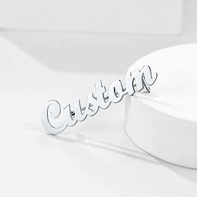 Trendolla Sterling Silver Custom Brooch Personalized Name Pin Brooch - Trendolla Jewelry